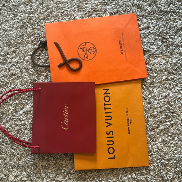 Authentic shopping bags, Louis Vuitton, Cartier, and Hermes. - Picture 1 of 1